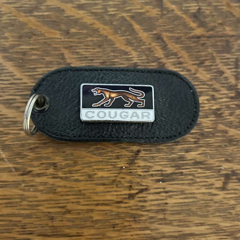 Mercury Cougar Black and Brown Leather Key fob